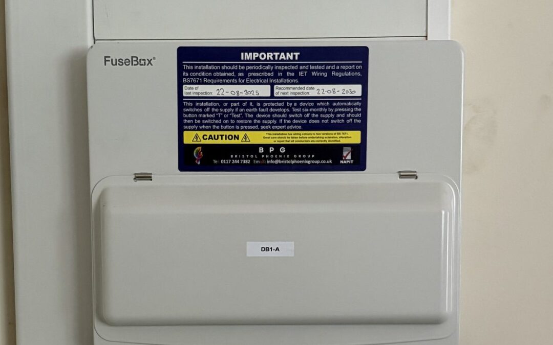 New FuseBox consumer unit installed and labelled by Bristol Phoenix Group in Bristol