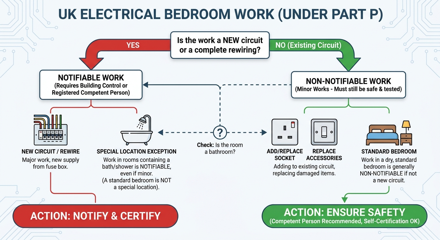 Flowchart of notifiable versus non-notifiable Part P work