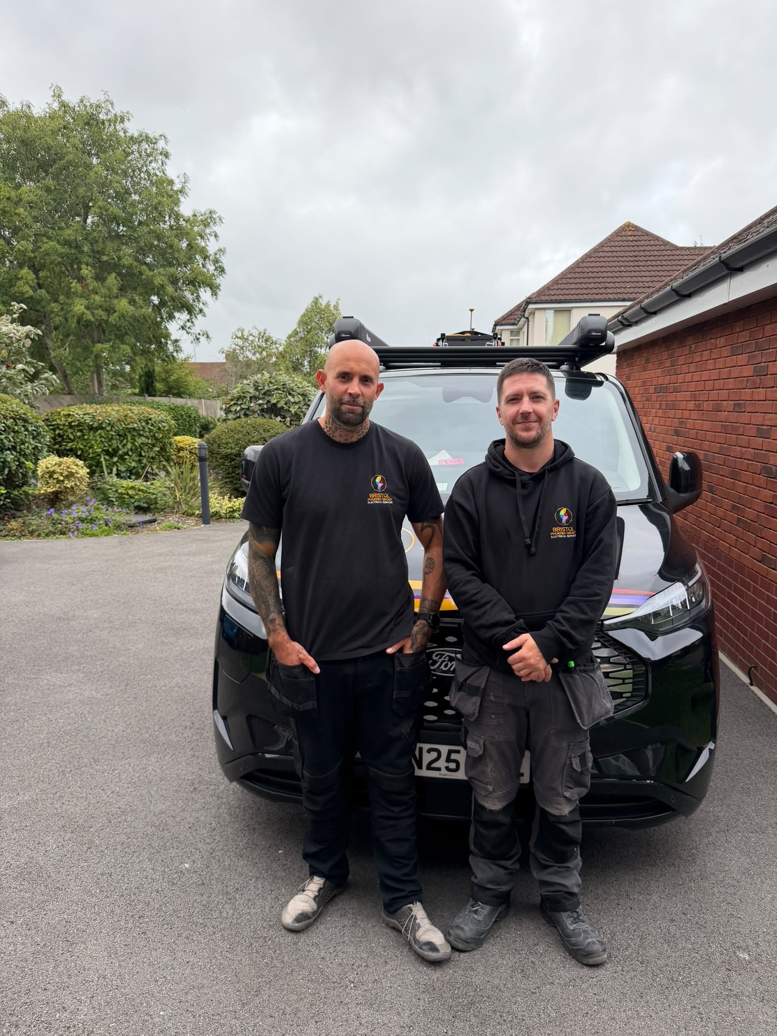 Bristol Phoenix Group electricians arriving on site at a job in Bristol